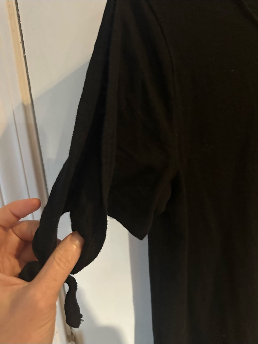 GAP Black Short Sleeve Tie-Sleeve A-Line Tunic Dress - Picture 2 of 4